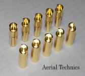 5 pairs 5MM GOLD PLATED M&F BULLETS